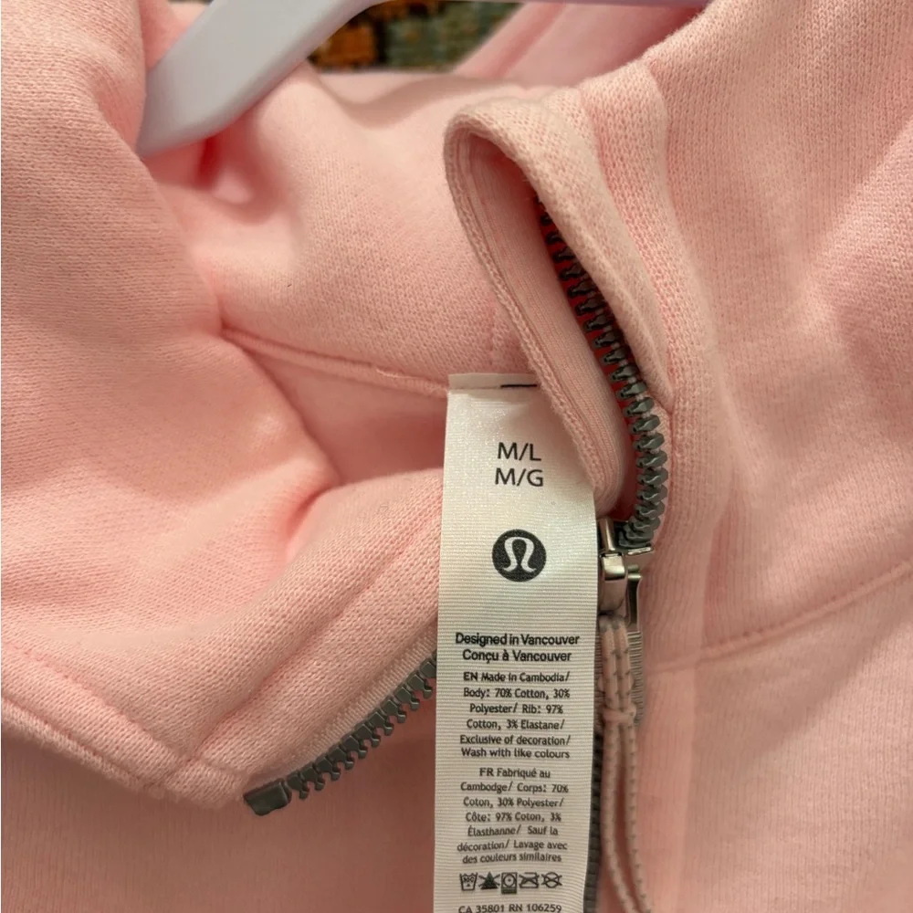 LuLulemon Scuba Pink Half-Zip Hoodie - Picture 3 of 3